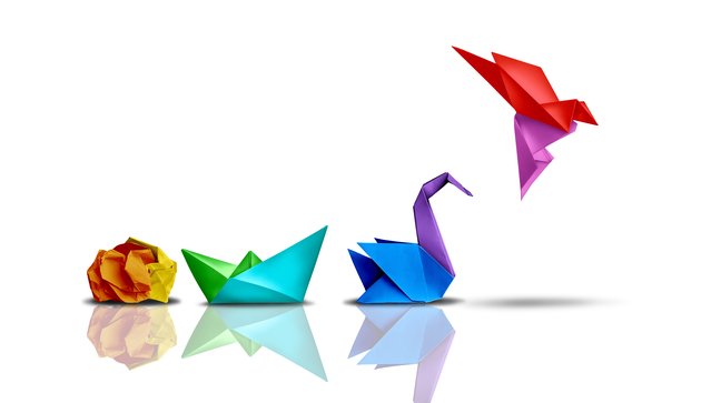 Success transformation. Improving concept & leadership in business through innovation, evolution, paper origami